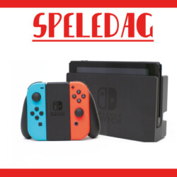 Title - speledag. Bild av en nintendo switch